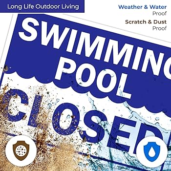 POOL ZINE「SIGH」 Pool Area Closed For Maintenance Sign. Size Options | eBay